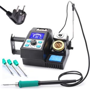 YIHUA 982 Kit per stazione di saldatura di precisione con display LCD digitale, compatibile con cartucce per punte da saldatura C245, 4 canali di memoria, riscaldamento rapido per la microsaldatura