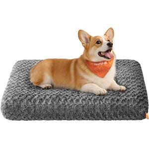 Feandrea Cuccia per Cani, Letto Cuscino per Cani di Media Taglia, L, Morbido Tappetino di Peluche, 95 x 60 cm, Imbottitura Soffice, Lavabile, Antiscivolo, Grigio Ardesia PGW292GN01