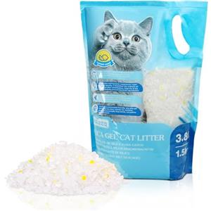 Nobleza - Lettiera per Gatti in Silice Gel diamantato per Gattini 3,8L Assorbente, Biodegradabile Sapore di Limone