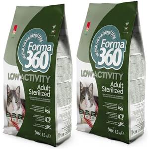 Forma 360 Crocchette per Gatti Sterilizzati al Pollo - Low Activity Adult - Controllo del Peso - Forma360 - 3 Kg (2 conf. da 1,5 kg)
