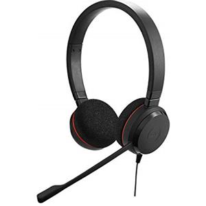 Jabra Evolve 20 Cuffie Stereo Cuffie certificate per Microsoft Teams, softphone VoIP e con funzione Noise Cancelling Cavo USB con controller Nero