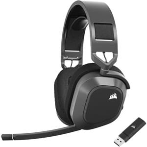 Corsair HS80 MAX WIRELESS Cuffie da Gioco Multipiattaforma con Bluetooth - Dolby Atmos - Microfono di Qualità Broadcast - Compatibile iCUE - Xbox, PC, Mac, Mobile - Grigio Acciaio