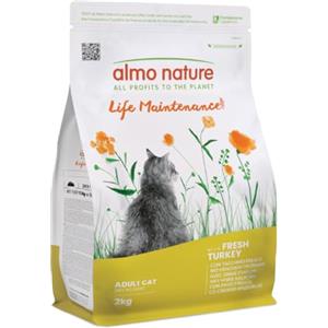 Almo Nature Life Maintenance - Crocchette per Gatti Adulti con Tacchino Fresco come 1° Ingrediente - Sacco da 2kg