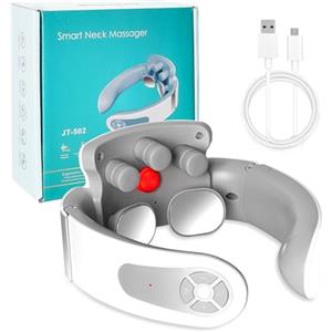 LURICO Massaggiatore Cervicale Collo, 5 Modalità 15 Livelli Elettrico Sollievo dal Dolore al Collo, Ricaricabile Neck Massager con Terapia Calore 42°C Massaggiatore Collo e Spalle per Domestico, Ufficio
