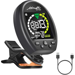 Moreyes 3 in 1 Accordatore Chitarra, Metronomo e Generatore di Tonalità, Accordatore per Chitarra Ricaricabile a Clip con Schermo Full-Color per Chitarra Acustica,Chitarra Elettrica,Metronomo Digitale