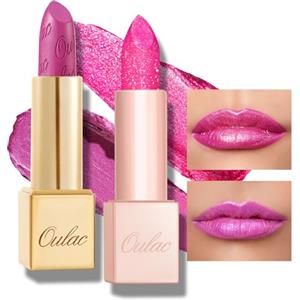 OULAC Rossetto Diamond Lustre Set, Rossetto Glitter Rosa Altamente Pigmentato, Texture fine e Nessuna Sensazione Di Grana, Formula Idratante a Lunga Durata, Vegan