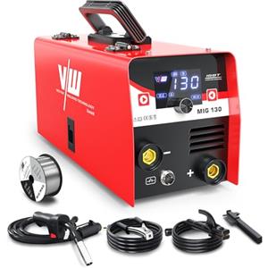 VECTOR WELDING 130A Saldatrice a Filo Continuo 2 in 1 Saldatrice MIG No Gas Digitale Portatile DC 230V con Universale MMA MAG