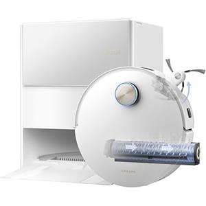 DREAME Aqua10 Ultra Roller Complete Robot Aspirapolvere, Autopulizia Rullo, Supera Ostacoli da 8cm, Auto-Svuotamento, Aspirazione 30.000 Pa, Evita Oltre 240 Oggetti, Controllo Vocale Intelligente