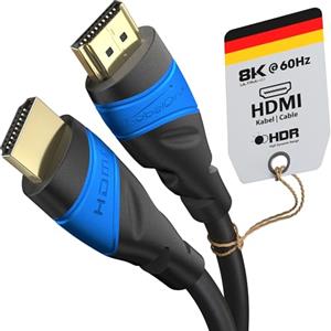 KabelDirekt - Cavo HDMI 8K/4K con schermatura A.I.S., progettato in Germania - 0,5m (8K@60Hz/4K@120H per una spettacolare esperienza Ultra HD - High Speed con Ethernet, PS4/PS5/Xbox/Switch, nero)