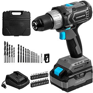 Cecotec Trapano a batteria CecoRaptor Perfect Drill 4020 Brushless Ultra. Batteria 20V e 4000mAh, velocità senza carica di 2000 giri/min, potenza massima di 46 Nm, 25+1 posizioni e 2 velocità