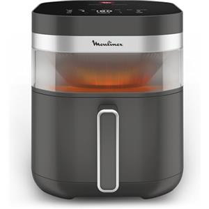 Moulinex Easy Fry Infrared, Friggitrice ad Aria 7L, Doppia Resistenza, Riscaldamento 2 Volte Più Veloce, Cottura Rapida, Lavabile in Lavastoviglie, Finestra di Osservazione, Colore Coal Grey, EZ832H