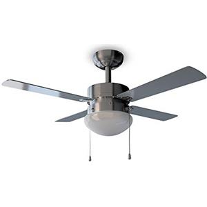 Cecotec Ventilatore da Soffitto con Luce EnergySilence Aero. 450 W, Consumo Energetico, Diametro 106 cm, Luce, 4 Pale Reversibili, 3 Velocità, Funzione Invernale, Finitura Grigia o Bianca