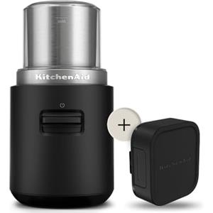 KitchenAid KitchenAid Go - Macinacaffè senza fili per caffè appena macinato da viaggio, contenitore macinato da 113 g, con batteria, nero