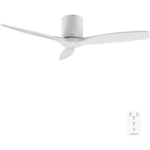 Cecotec Ventilatore da soffitto con telecomando da 52" EnergySilence Aero 5400 Classic White&White. Motore DC 40 W, 3 pale, 6 velocità, timer fino a 8 ore, modalità Winter/Summer