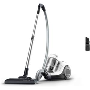 Rowenta Swift Power Cyclonic RO2917, Aspirapolvere a Traino Senza Sacchetto, Potenza 900 W, Motore Silenzioso, Serbatoio facile da Pulire, Bianco/Grigio