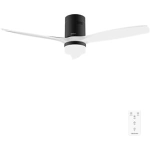 Cecotec Ventilatore da soffitto con luce e telecomando da 52" EnergySilence Aero 5600 Classic Black&White. Motore DC 40 W, 3 pale, luce LED, timer, 6 velocità, modalità Winter/Summer
