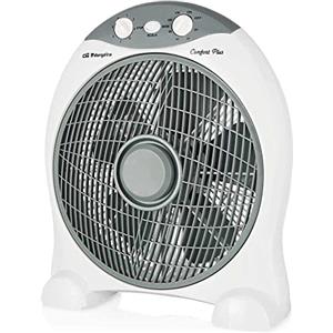 Orbegozo BF 1030, Ventilatore da pavimento, 45 W, 3 velocità di ventilazione, timer fino a 2 ore, dispositivo di sicurezza antiribaltamento, maniglia per il trasporto, diametro 30 cm, colore bianco