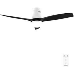 Cecotec Ventilatore da soffitto con luce e telecomando da 52" EnergySilence Aero 5600 Classic White&Black. Motore DC 40 W, 3 pale, luce LED, timer, 6 velocità, modalità Winter/Summer