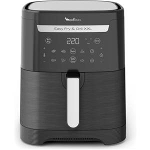 Moulinex Easy Fry & Grill XXL Friggitrice ad Aria, 6,5Litri/2Kg, 2 Pietanze in 1, Cottura ad Aria e Griglia, Capacità fino a 8 Persone,1830W, 8 Programmi, App Ricette, EZ8018