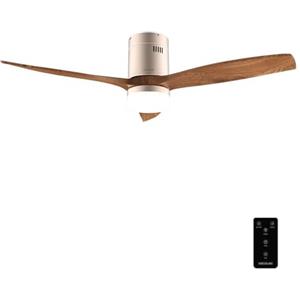 Cecotec Ventilatore da soffitto con luce e telecomando da 52" EnergySilence Aero 5600 Classic Gold&DarkWood. Motore DC 40 W, 3 pale, luce LED, timer, 6 velocità, modalità Winter/Summer