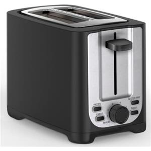 bella Tostapane a 2 fette con spegnimento automatico, fessure extra larghe, vassoio raccoglibriciole rimovibile, scongelamento e riscaldamento - pane tostato, bagel e waffle, nero