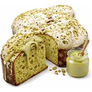 Tre Sorelle Colomba Pasquale Artigianale Siciliana al Pistacchio Siciliano 1 kg in Box Regalo con Crema in Barattolo da Spalmare a Piacere - Deliziosa Dolcezza Pasquale da Gustare con Crema Pistacchiosa