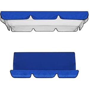 Gralara Kit Copertura per tettoia per Sedia a Dondolo da Giardino Copertura Superiore e Fodera per Cuscino Coprisedile Resistente agli Strappi 150x50x10 cm, Blu