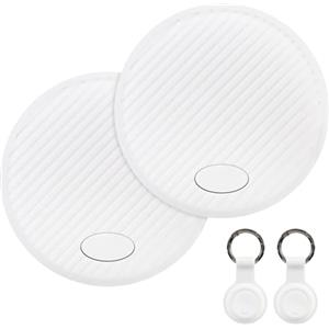 JMFUTRA Smart Tracker Tag - 2 Pezzi Smart Tag compatibile con "Apple Dov'è" (Solo iOS), con Custodia Protettiva IP68 Impermeabile Trova Chiavi, Localizzatori Bluetooth per Bici/Valigia/Borsa/Wallet/Cani