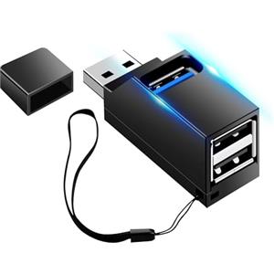 Wowfast Hub USB 3.0, Splitter 3-Porte (2 USB 2.0 + USB 3.0), Adattatore Dati Ad Alta Velocità Per PC Portatile E Flash Drive (Nero)