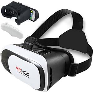 Retoo Occhiali VR 3D Visore di Realtà Virtuale per Giochi, Film su Smartphone da 3,5-6,3 Pollici con Telecomando e visore a 360°, Occhiali visori VR compatibili con Android, iPhone, Samsung, Moto, LG