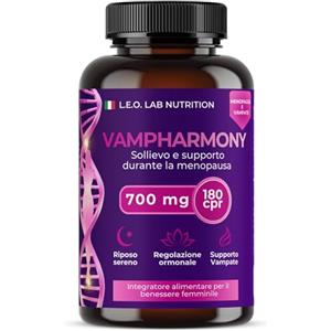 L.E.O LAB Menopausa Integratore 180 Compresse Rivestite con Isoflavoni di Trifoglio Rosso, Kudzu, Cimicifuga, Agnocasto e Vitamina B6 - Vegano, Senza Glutine e Lattosio