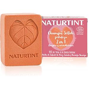 Naturtint Forza 2 in 1, Shampoo solido + Balsamo ecologico, rafforza, rigenera e protegge i capelli deboli, senza volume, 99% ingredienti naturali, senza silicone e parabeni - 75ml