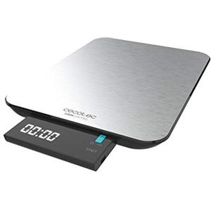 Cecotec - Bilancia da cucina digitale Cook Control in acciaio inox, display LCD retroilluminato con tecnologia WaterProof