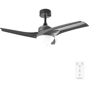Cecotec Ventilatore da Soffitto con Luce EnergySilence Aero 470. 55 W, Diametro 106 cm, Luce LED, 3 Pale, 3 Velocità, Timer, Funzione Invernale, Telecomando, Design Nero