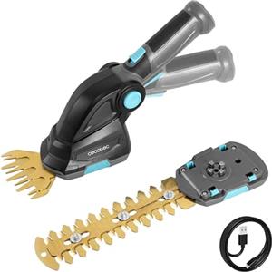 Cecotec Tagliasiepi Elettrico a Batteria Manuale TitaniumSword 2000 Hand. 2 in 1, Batteria Integrata 7,2V, Motore Brushless, Lame in Titanio, Impugnatura Rotante, 2 Accessori, Sistema di Sicurezza