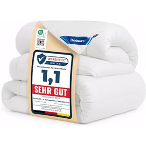 Bedsure Piumino Singolo 4 Stagioni 135x200cm - Piumone 2 in 1 Letto Matrimoniale 135 x 200, Trapunta Bianca in Microfibra Sintetica