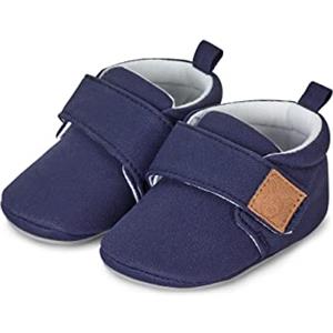 Sterntaler Scarpine primi passi in tela con chiusura in, suola antiscivolo, unisex con fodera in jersey, verde pietra, Blu marino, 19/20 EU