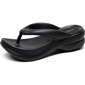 New front Infradito con Fondo Spesso per Nuovi Sandali Estivi da Donna con Tacco a Zeppa con Punta Comoda per la Casa Per Uomini e Donne Casual e Confortevole Semplice ed Elegante,Nero,37
