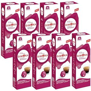 Gimoka, Espresso Intenso, 80 Capsule Compatibili Caffitaly, Intensità 9/10, Gusto Corposo con Note di Cioccolato e Spezie, 8 Confezioni da 10