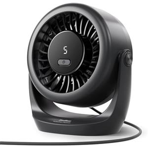 Diveblues Ventilatore da Scrivania USB, Mini Ventilatore Ultra Silenzioso, Potente, Display LED, 5 Velocità, Rotazione 360°, Portatile per Casa, Ufficio & Esterno - TurboBreeze