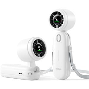 Diveblues iTurbo Ventilatore portatile - Mini pieghevole e ricaricabile, 5 velocità, display LED, flusso d'aria potente, ventilatore USB leggero per viaggi, spiaggia, lavoro e attività all'aperto