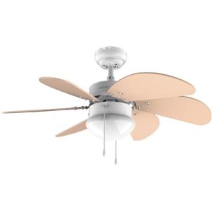 Cecotec Ventilatore da Soffitto con Luce EnergySilence 3600 Vision Orange. 50W, Diametro 92cm, Lampada, 3 Velocità, 6 Pale Reversibili, Funzione Estate/Inverno, Interruttore a Catena, Bianco/Arancione
