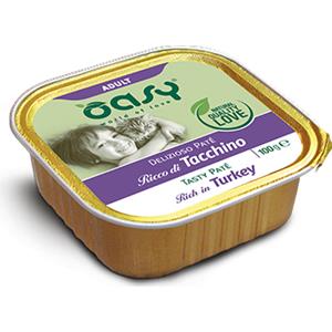 Oasy Delizioso Patè per Gatti Adulti con Tacchino - Cibo Umido Grain Free 100 gr