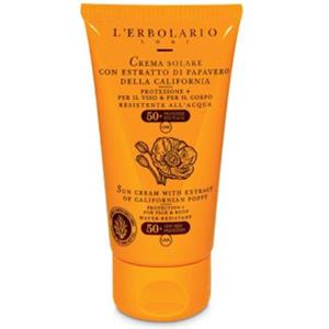 L'Erbolario Crema Solare Viso e Corpo SPF 50 con Estratto di Papavero - 75 ml, Texture Morbida e Resistente all'Acqua