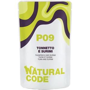 Natural Code P09 - Cibo Umido per Gatti con Palamita e Surimi, Bustina da 70g