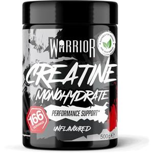 Warrior Creatina Monoidrata Micronizzata in Polvere 500g - Integratore Puro al 100% per Forza, Resistenza e Recupero Muscolare - Creatina Ultra Premium Senza Additivi (Blazin Berry)