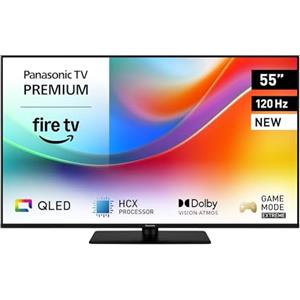 Panasonic Premium TV-55W85BEZ, Serie W85B, 55 Pollici, Smart TV QLED 4K Ultra HD, 2025, 120Hz, Fire TV, Dolby Vision e Atmos, Modalità Game Extreme, Controllo Vocale Alexa, AirPlay, Bluetooth, Nero