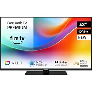 Panasonic Premium TV-43W85BEZ, Serie W85B, 43 Pollici, Smart TV QLED 4K Ultra HD, 2025, 120Hz, Fire TV, Dolby Vision e Atmos, Modalità Game Extreme, Controllo Vocale Alexa, AirPlay, Bluetooth, Nero