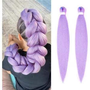 OPVYAEU 2 Pezzi 26 Pollici Extension Treccia Viola - Treccia Viola Rumi Bambina, Extension Per Treccine Africane Capelli Sintetici per Braids