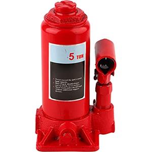 GOTOTOP Cric idraulici, 5T Cric Sollevatore Idraulico Martinetto Idraulico per Auto, Cric Idraulico a Bottiglia Professionale per Furgoni, Roulotte, Trattori per Cambiamento Pneumatico